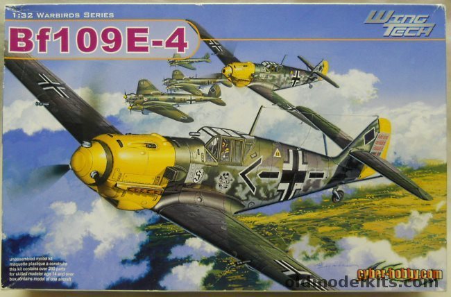 Dragon 1/32 Bf-109 E-4 Wing Tech Cyber-Hobby Issue - Adolf Galland's Aircraft JG 26 / Rolf Pingel's Aircraft JG 26 / Gunther Lutzow's Aircraft JG 3 / Gerhard Shopfel's Aircraft JG 26 / Hemut Wick's Aircraft JG 2., 3204 plastic model kit